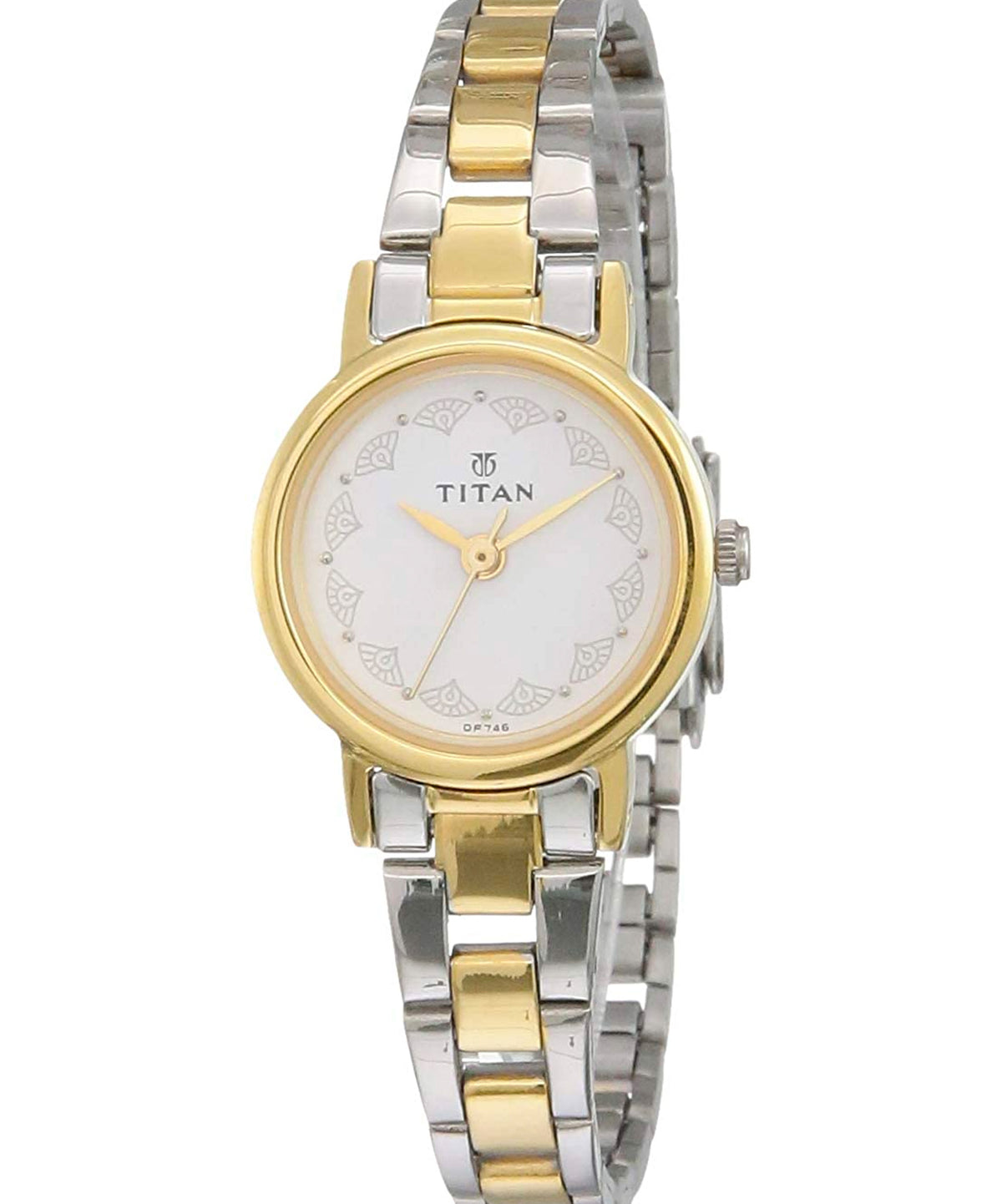 Titan Women's Watch Karishma Collection Analog, White Dial Silver & Gold Stainless Strap, 917BM01