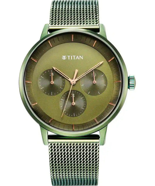 Titan, Men, Analog, Watch, Green Dial, 94006QM03