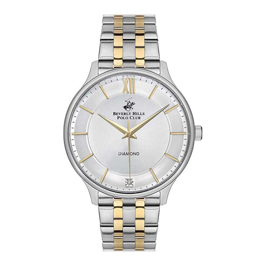 Beverly Hills Polo Club  Men's watch, Silver Dial, Twotone Metal Strap, Wrist Watch,BP3307X.350