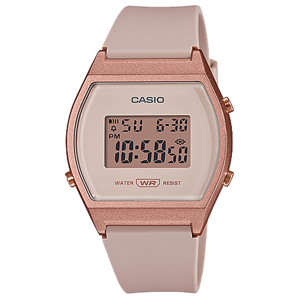 Casio Unisex Watch Digital, Pink Dial Pink Resin Strap, LW-204-4ADF