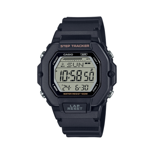 Casio men analog watch, black dial with comfortable strap, model CS-LWS-2200H-1AVDF, Bahrain