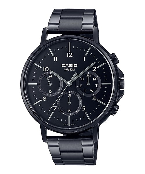 Casio Men's Watch Analog, Black Dial Black Stainless Steel Strap, MTP-E321B-1AVDF