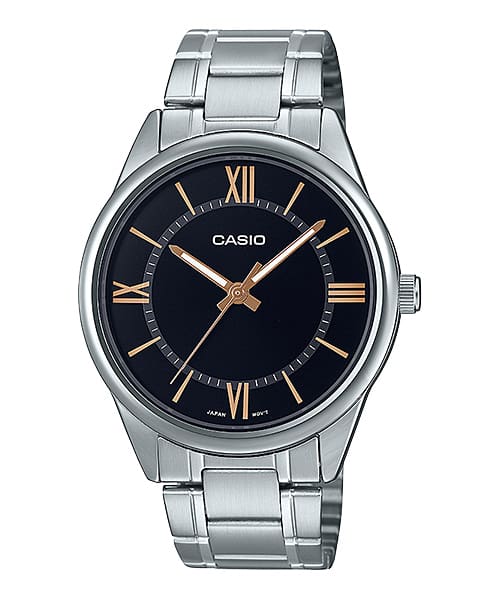 Casio men analog watch, black dial with comfortable strap, model CS-MTP-V005D-1B5UD, Bahrain