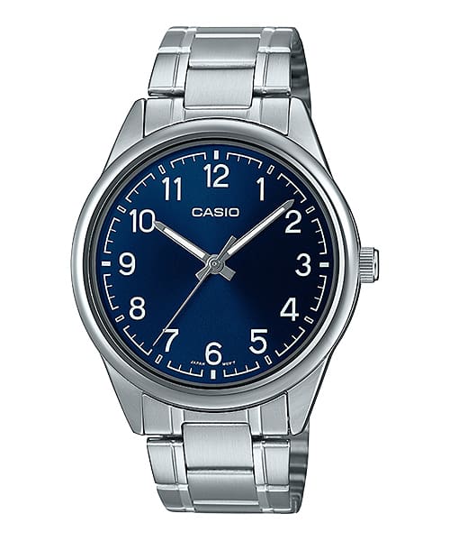 Casio Men's Watch Analog, Blue Dial Silver Stainless Steel Strap, MTP-V005D-2B4UD