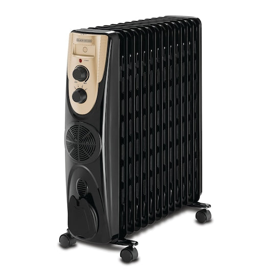 Black+Decker, 2500W 13 Fin Oil Radiator Heater With Fan Force, OR013FD Heater BL-OR013FD-B5