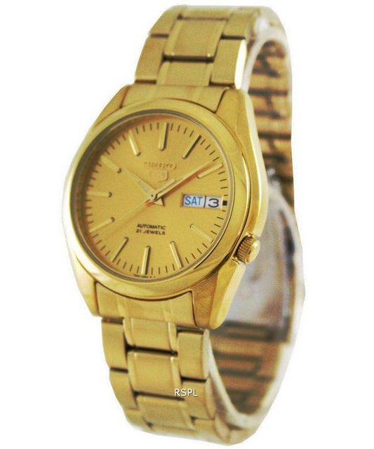 Seiko Men's Mechanical Watch Analog, Gold Dial Gold Stainless Band, SNKL48K authentic Seiko watch with original box and warranty papers