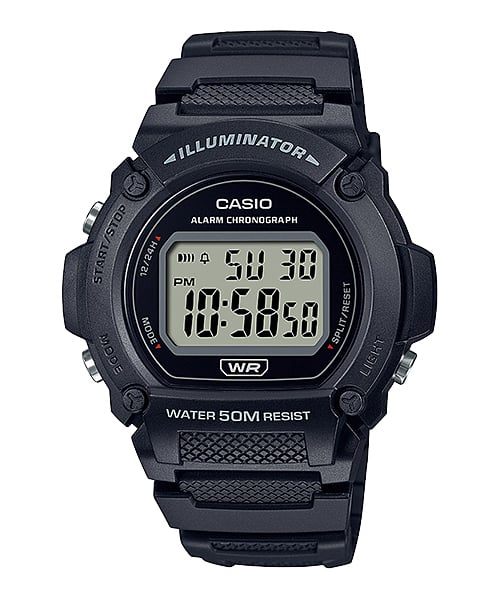 Casio men analog watch, black dial with comfortable strap, model CS-W-219H-1AVDF, Bahrain