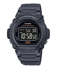 Casio Men's Watch Digital, Black Dial Grey Resin Strap, W-219H-8BVDF