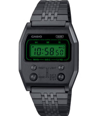 Casio Unisex Watch Retro Design Vintage Collection, Black Dial Black Stainless Steel Strap, A1100B-1DF