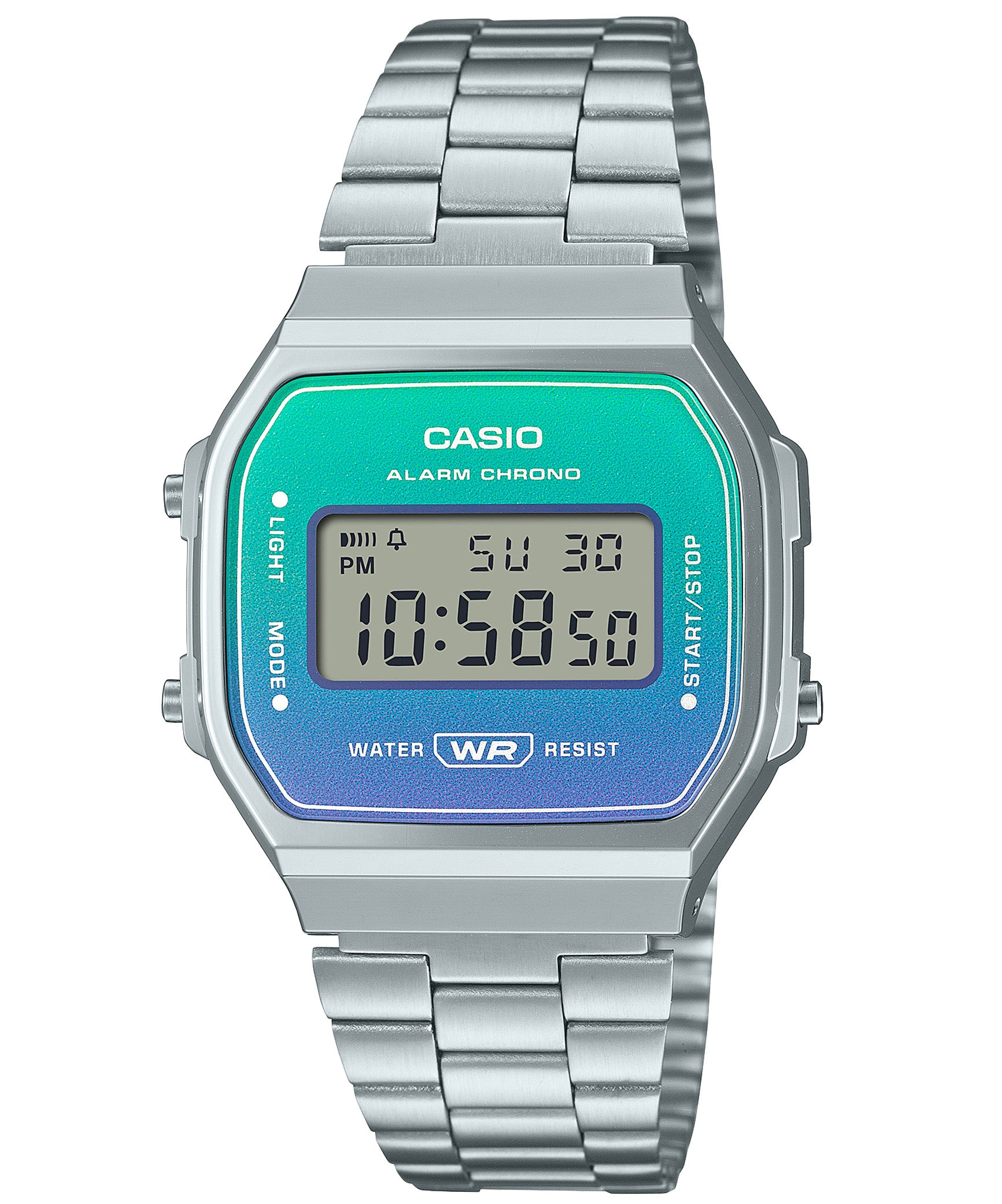 Casio Unisex Watch Digital Display, Stainless Steel Silver Band , A168WER-2ADF