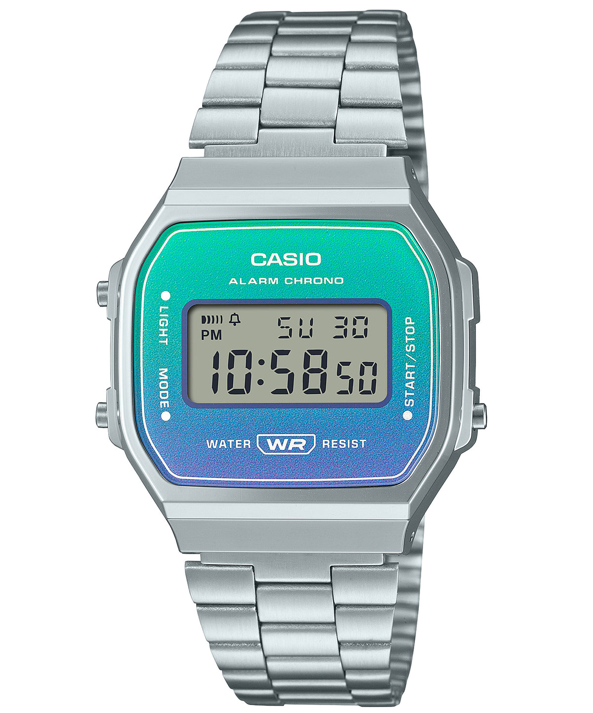 Casio Unisex Watch Digital Display, Stainless Steel Silver Band , A168WER-2ADF