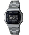 Casio Men's Watch Vintage Collection Digital, Black Dial Black Stainless Steel Strap, A168WGG-1BDF