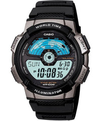 Casio Men's Watch Sport Collection Digital, Black Dial Black Rubber Strap, AE-1100W-1AVDF