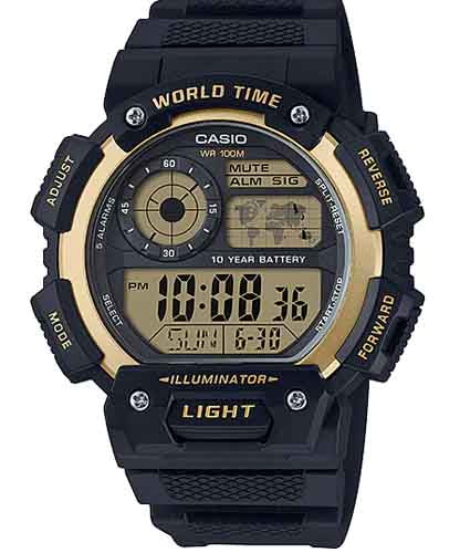 Casio Men's Watch Digital, Black Dial Black Resin Strap, AE-1400WH-9AVDF