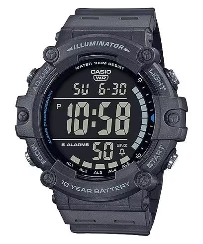 Casio Men's watch Digital, Black Dial Blue Resin Strap, AE-1500WH-8BVDF