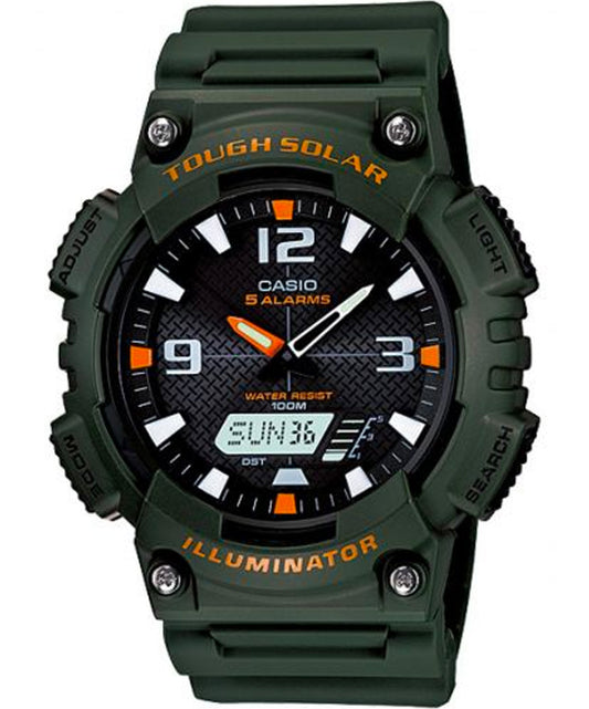 Casio men analog watch, black dial with comfortable strap, model CS-AQ-S810W-3AVDF, Bahrain