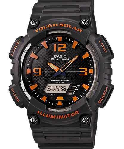 Casio Men's Watch Analog & Digital Combo, Black Dial Black Resin Strap, AQ-S810W-8AVDF