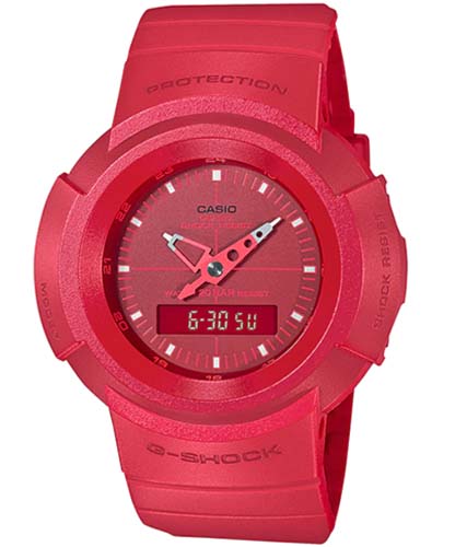 G-Shock Unisex Watch Analog & Digital Combo, Red Dial Red Resin Band,AW-500BB-4EDR