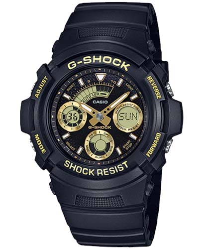 G-Shock Men's Watch Analog & Digital Combo, Black Dial Black Resin Band, AW-591GBX-1A9DR