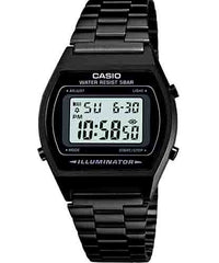 Casio Men's Watch Vintage Collection Digital, Black Dial Black Stainless Steel Strap, B640WB-1ADF