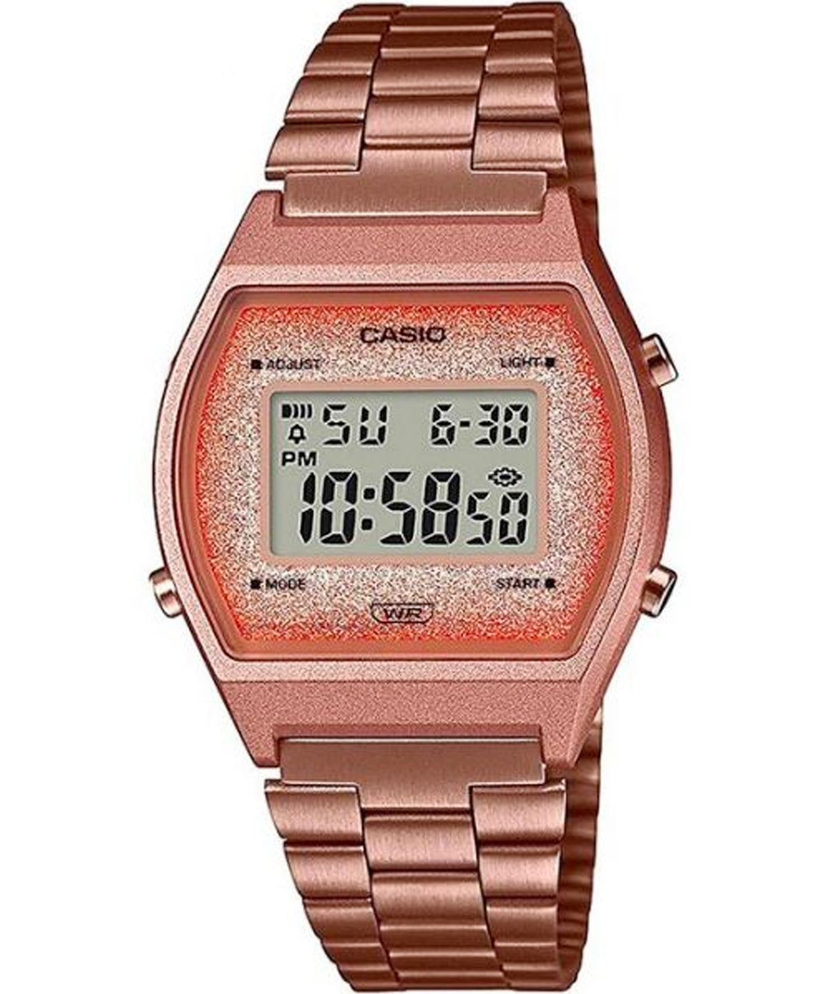 Casio Women's Watch Vintage Collection Digital, Rose Gold Dial Rose Gold Stainless Steel Strap, B640WCG-5DF