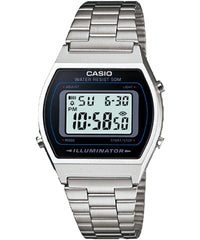 Casio Men's Watch Vintage Collection Digital, Black Dial Silver Stainless Steel Strap, B640WD-1AVDF