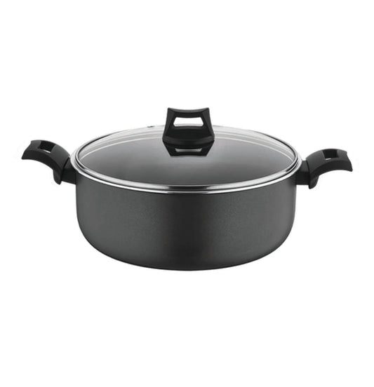 Black+Decker 24cm Non-Stick Casserole Dish With Glass Lid, BXSCP24BME Cookware BC-BXSCP24BME