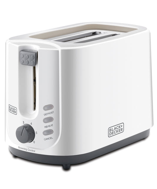 Black+Decker 2 Slice 750W Cool Touch Bread Toaster, White, ET125 Toaster BL-ET125-B5