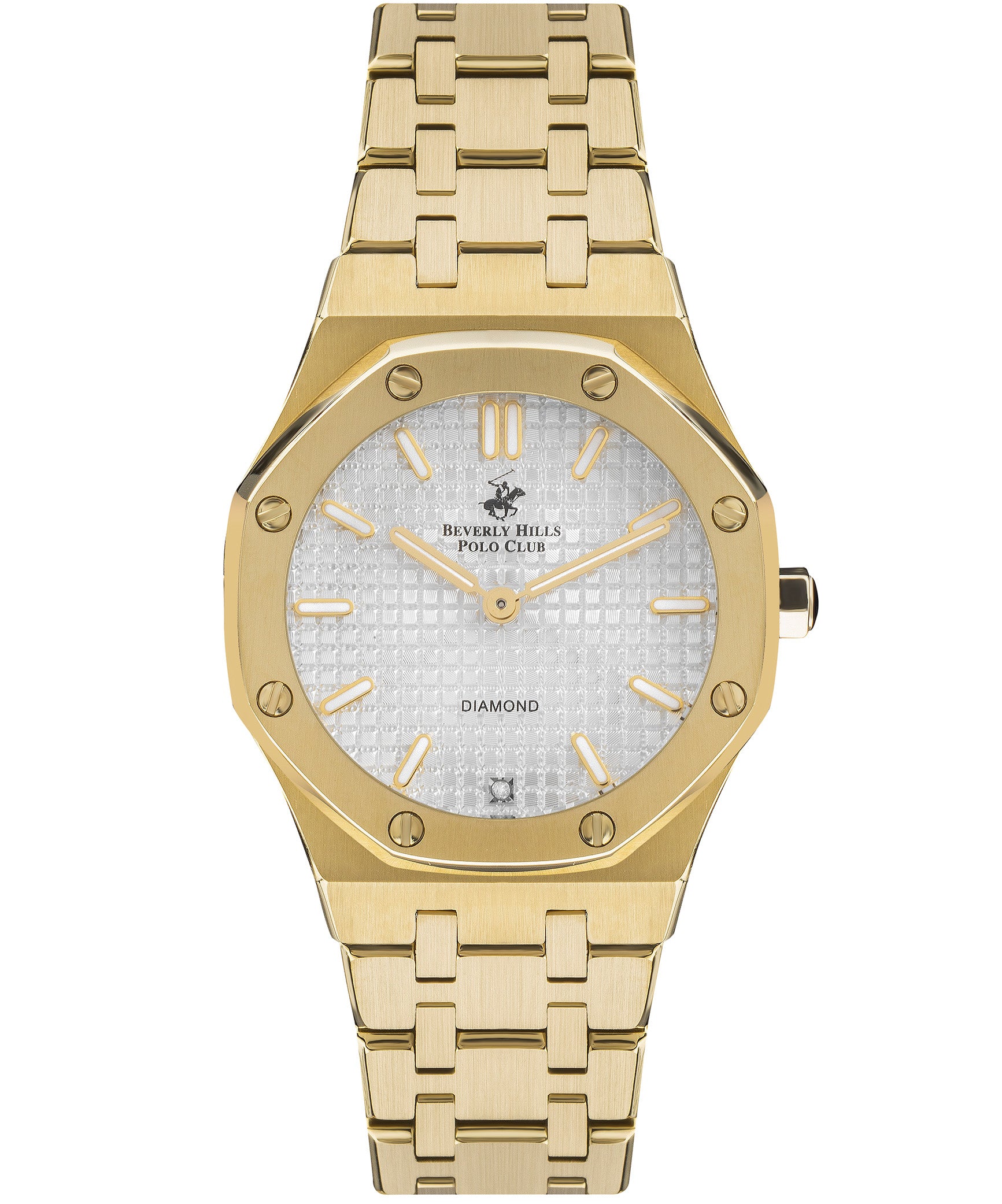 Beverly Hills Polo Club  Women's Watch, Silver Dial & Gold Stainless Steel Strap, BP3161X.130