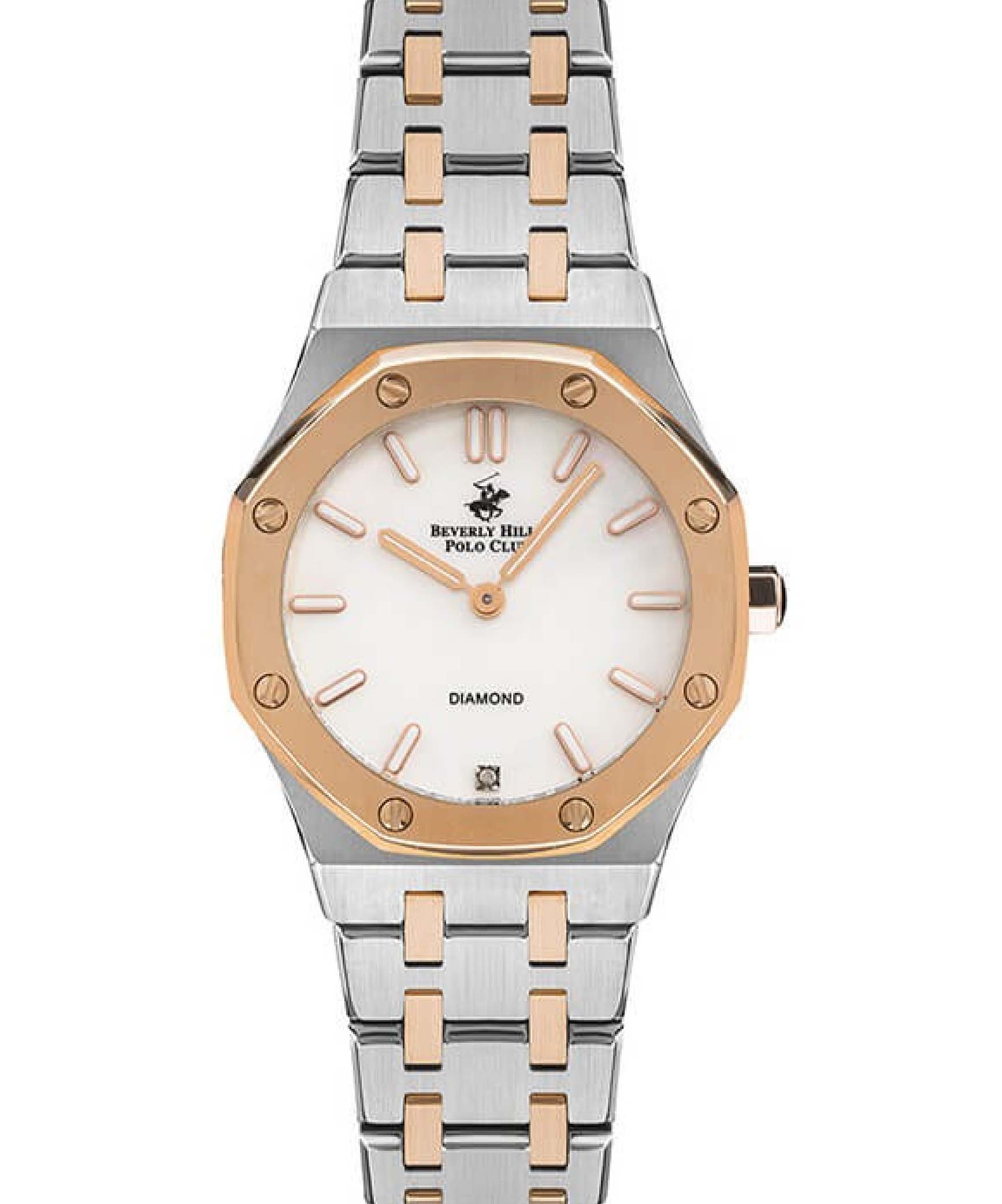 Beverly Hills Polo Club  Women's Watch, Two Tone Silver and Gold Stainless Steel Strap, BP3161X.520