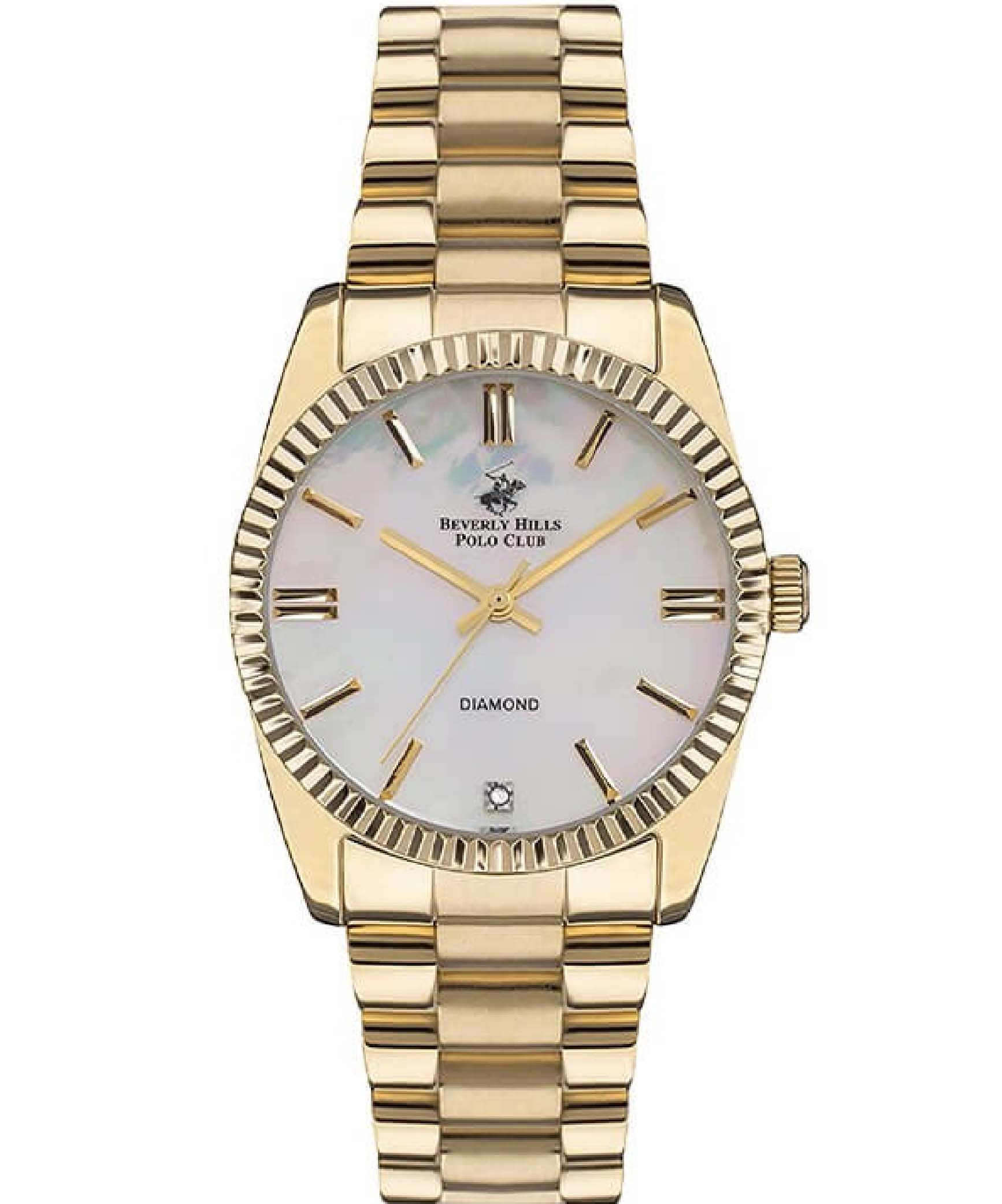 Beverly Hills Polo Club  Women's Watch, Stainless Steel Gold Strap, BP3172C.120