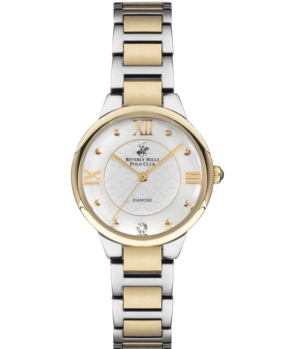 Beverly Hills Polo Club  Women's Analog Watch, Silver Dial, Two Tone Silver & Gold Stainless Steel Strap, BP3235X.220