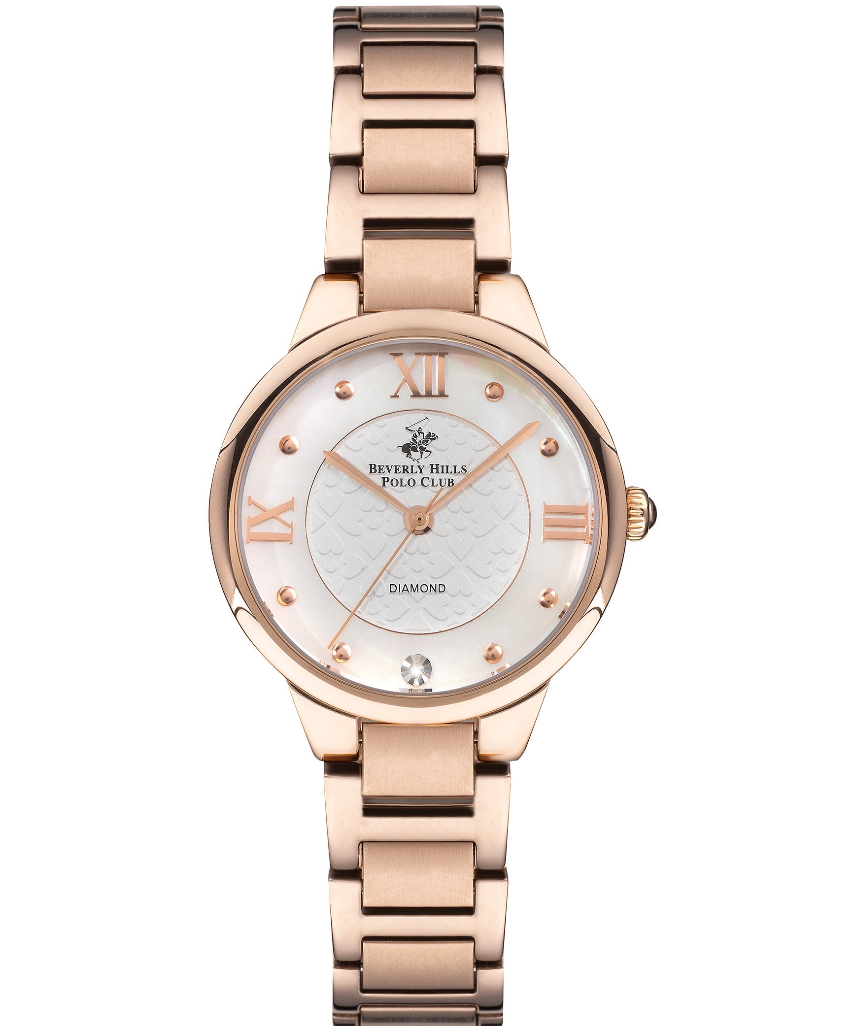 Beverly Hills Polo Club  Women's Analog Watch, Pearl Dial & Rose Gold Stainless Steel Strap, BP3235X.420