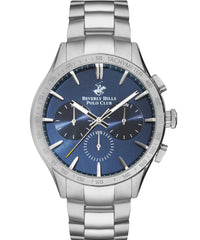 Beverly Hills Polo Club  Men's Analog Watch, Blue Dial & Silver Stainless Steel Strap, BP3250X.390