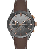 Beverly Hills Polo Club  Men's Watch, Clark Multifunction, Dark Brown Leather Strap, Grey Dial, BP3251X.062