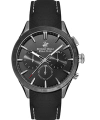 Beverly Hills Polo Club  Men's Watch, Clark, Multifunction, Black Leather Strap, Black Dial, BP3251X.651