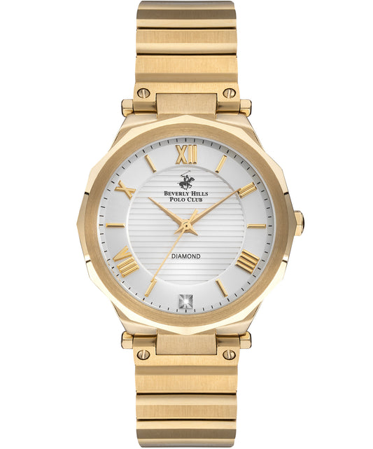 Beverly Hills Polo Club, Men's, Analog Watch, Gold Dial, with Stainless Steel Band, BH-BP3264X.130