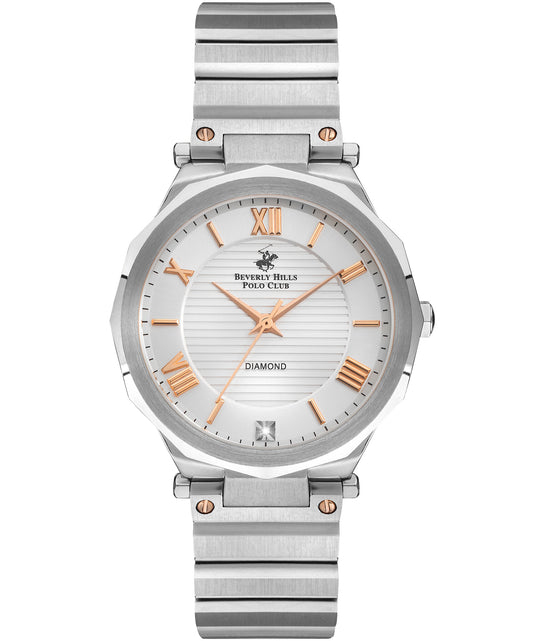 Beverly Hills Polo Club, Men's, Analog Watch, Silver Dial, with Stainless Steel Band, BH-BP3264X.330