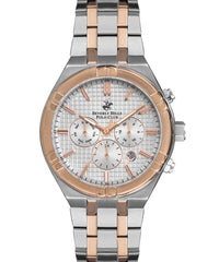 Beverly Hills Polo Club  Men's Analog Watch, Silver Dial, Silver & Rose Gold Stainless Steel Strap, BP3273X.530