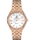 Beverly Hills Polo Club  Women's Analog Watch, Mother of Pearl Dial, Rose Gold Stainless Steel Strap, BP3274X.420