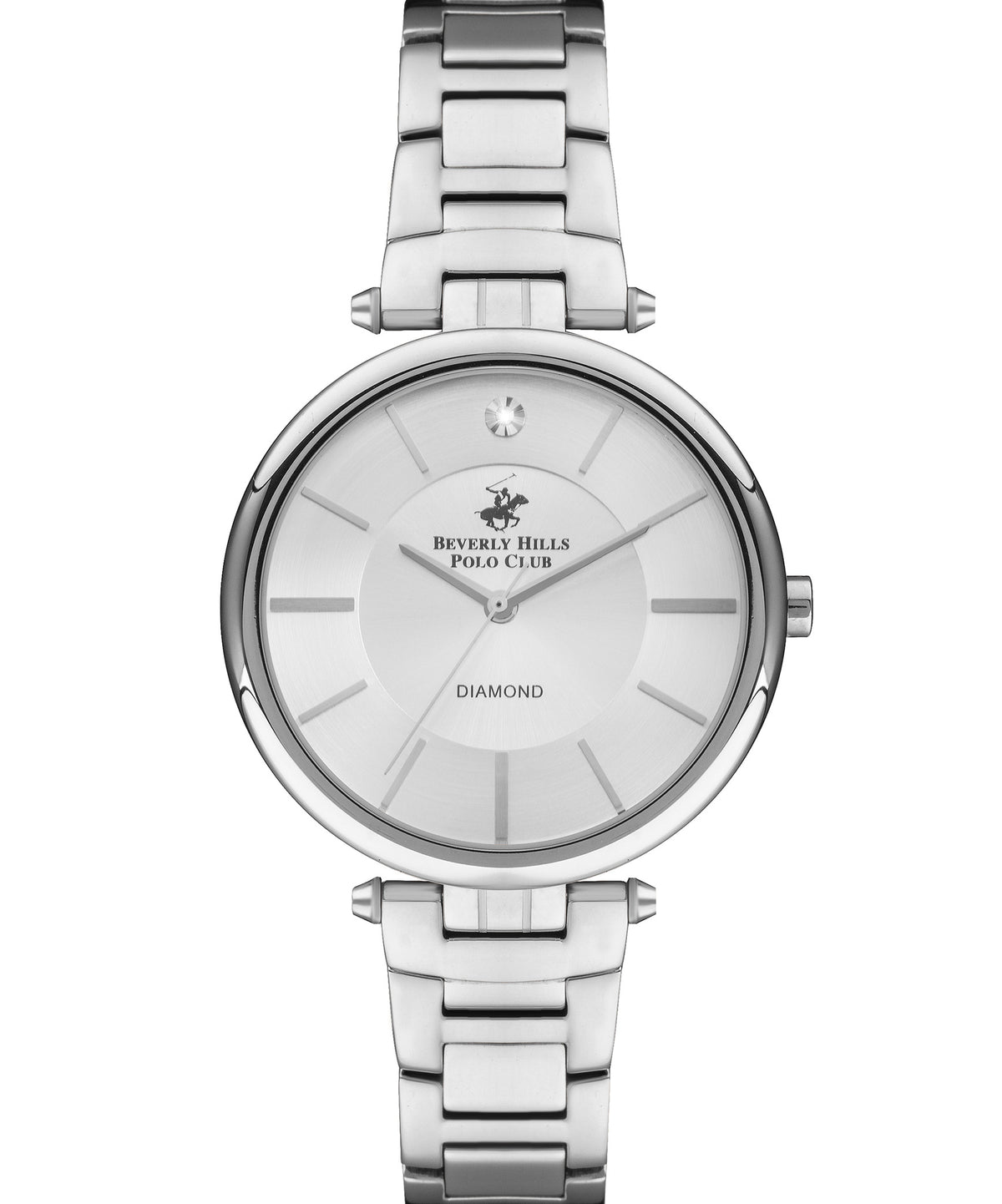 Beverly Hills Polo Club  Women's Analog Watch, Silver Dial & Silver Stainless Steel Strap, BP3294X.330