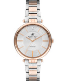 Beverly Hills Polo Club  Women's Analog Watch, Silver Dial, Silver & Rose Gold Stainless Steel Strap, BP3294X.530
