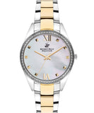 Beverly Hills Polo Club  Women's Diamond Watch, Silver Dial & Rose Gold Stainless Steel Strap, BP3300X.120