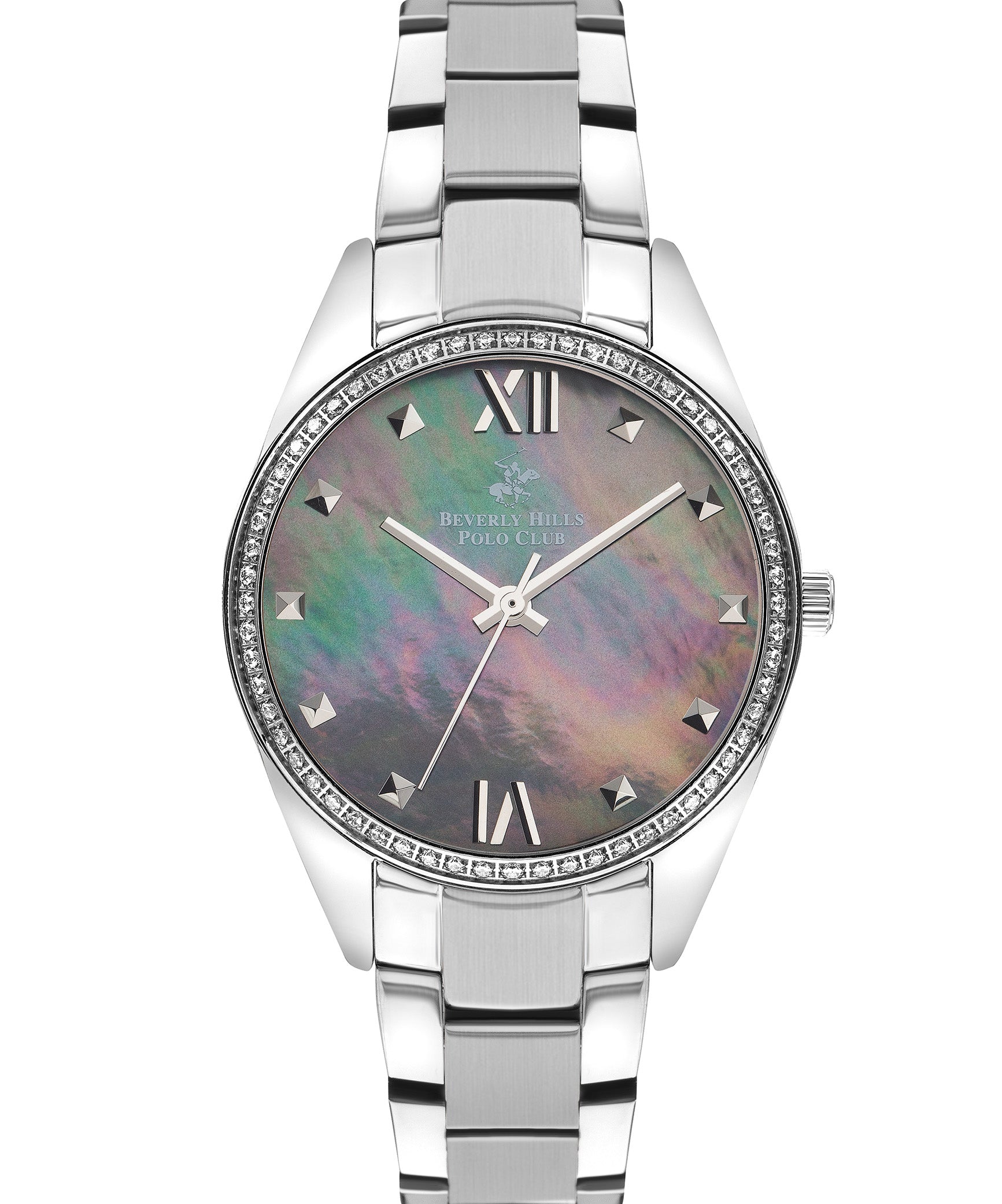 Beverly Hills Polo Club  Women's Analog Watch, Multicolor Dial & Silver Stainless Steel Strap, BP3300X.350