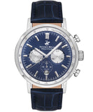 Beverly Hills Polo Club  Men's Watch, Blue Dial & Dark Blue Leather Strap, BP3303X.399