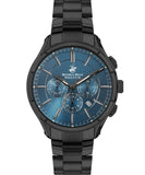 Beverly Hills Polo Club  Men's Watch, Blue Dial & Black Stainless Steel Strap, BP3304X.690