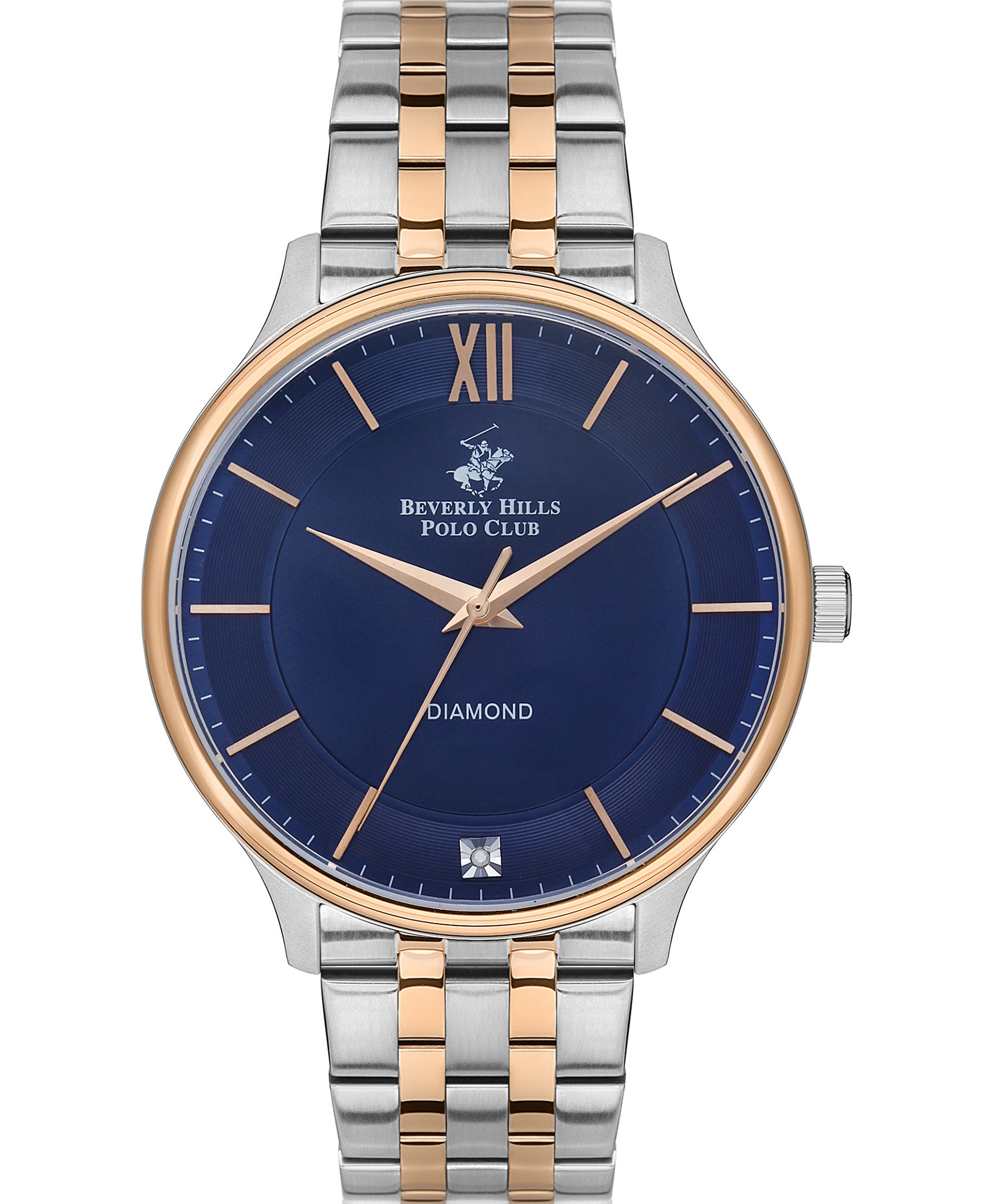 Beverly Hills Polo Club  Men's Watch, Blue Dial & Two Tone Stainless Steel Strap, BP3307X.590