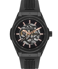 Beverly Hills Polo Club  Men's Skeleton Watch, Black Dial & Black Rubber Strap, BP3315X.061