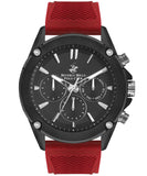 Beverly Hills Polo Club  Men's Watch, Black Dial & Red Silicone Strap, BP3324X.654