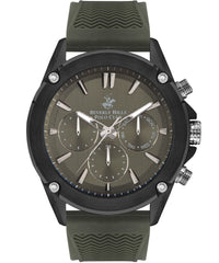 Beverly Hills Polo Club  Men's Watch, Green Dial & Green Silicone Strap, BP3324X.675